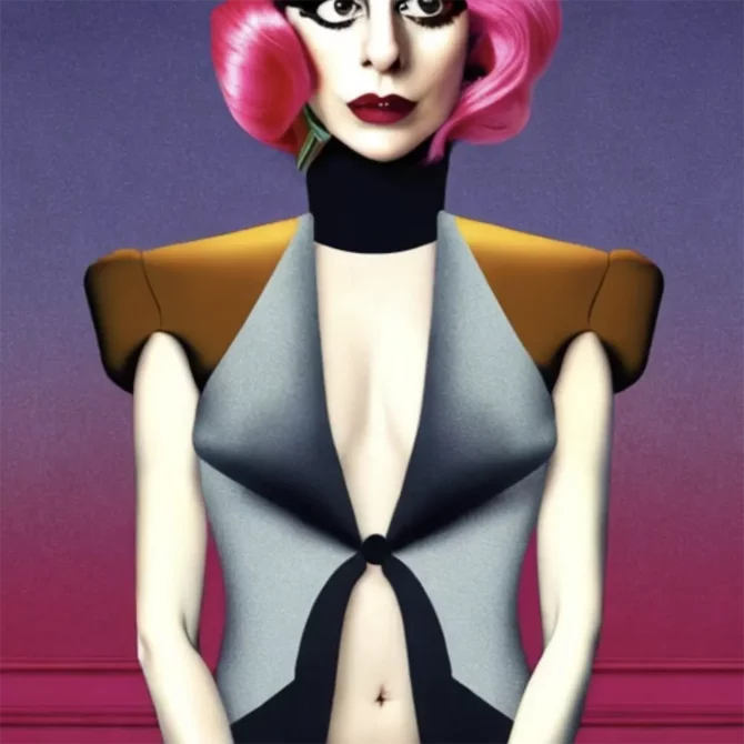 Lady Gaga in the style of Rene Magritte     197